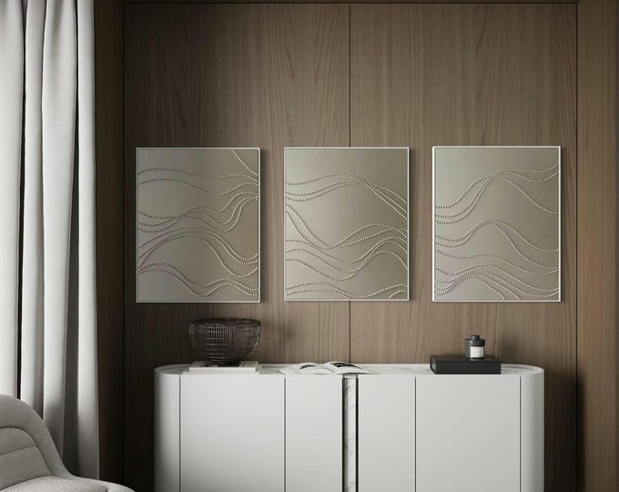 Oversize Abstract Painting Set: Golden Pearl 3D Texture, Metallic Canvas Art