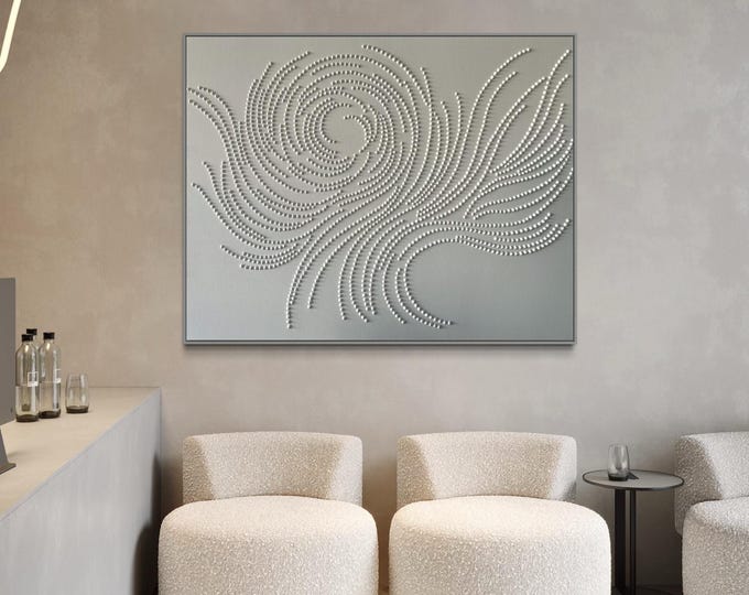 3D Textured Dots Painting: Abstract Boho Wall Decor