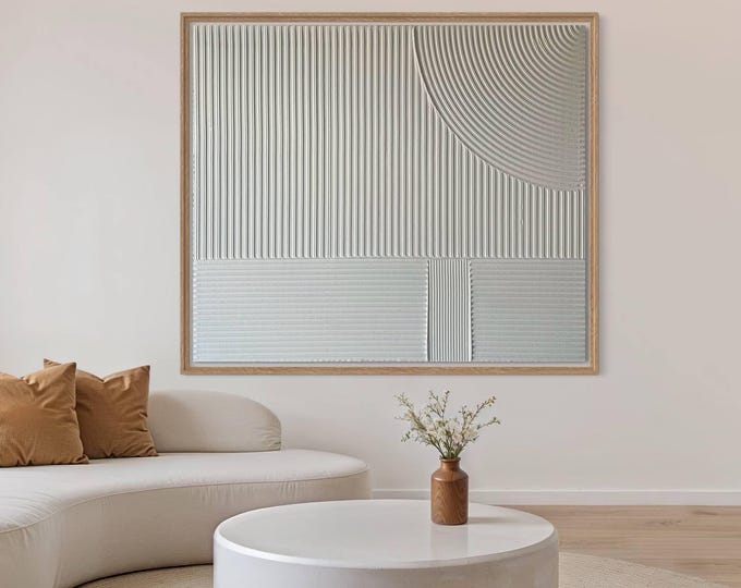Large textured abstract wall art, minimalist neutral canvas painting for modern organic interiors