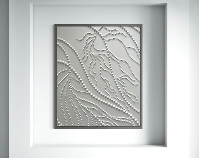 White 3D Textured Wall Art-Minimalist Abstract Painting, Modern Neutral Decor, Large Canvas Art