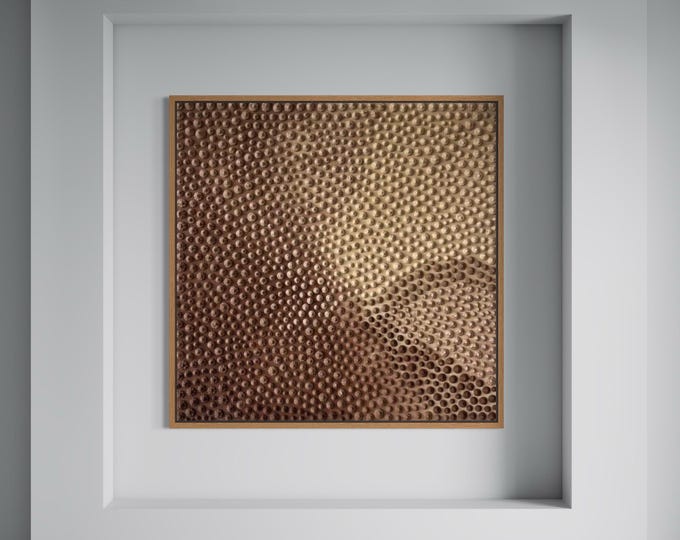 Large Beige Textured Wall Art 3D, Custom Size Abstract Painting, Neutral Brown Minimalist Art, Modern Canvas Decor