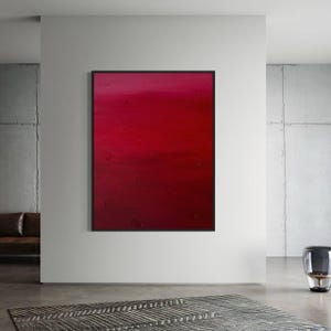 Large Red Abstract Painting: Textured Modern Canvas Art