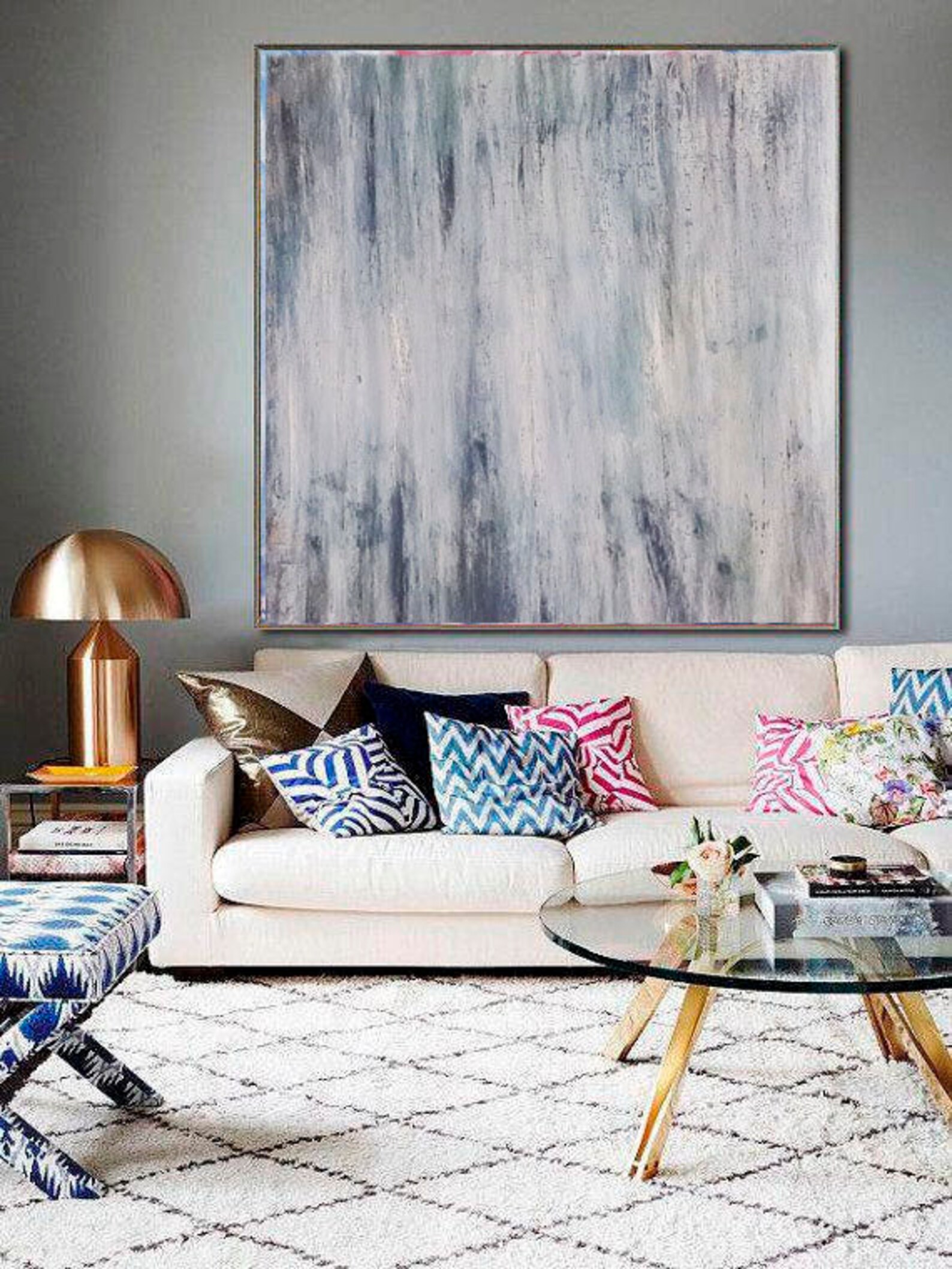 Large Painting Oversize Abstract Living Room Wall Art Extra | Etsy