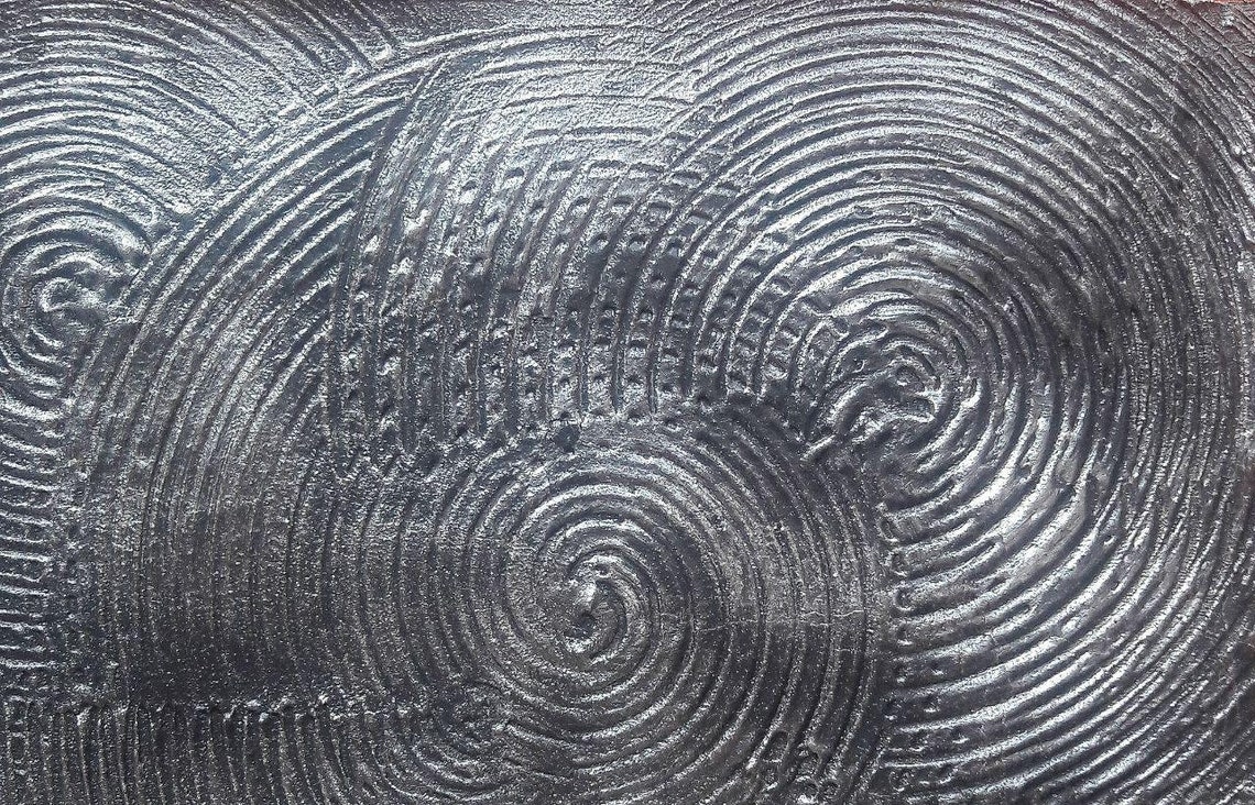 Large Painting Silver Abstract Rich Metallic Texture Etsy