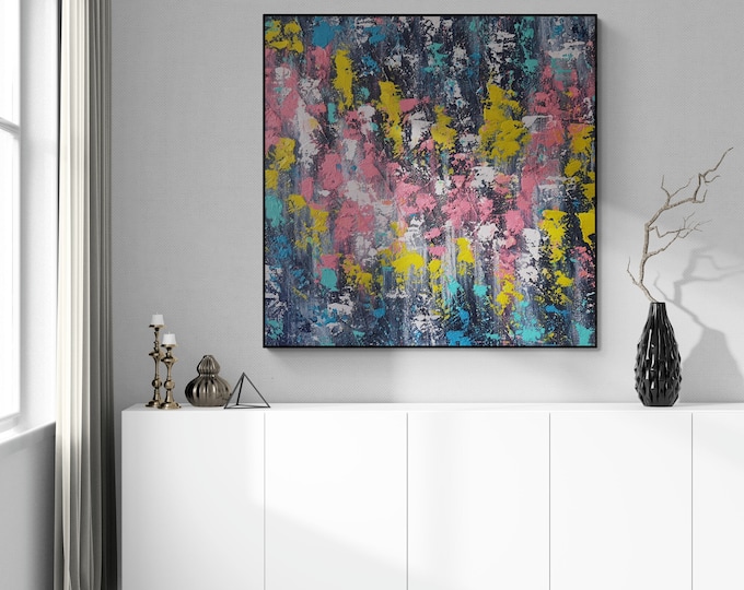 Large Abstract Painting: Colorful Modern Art Canvas