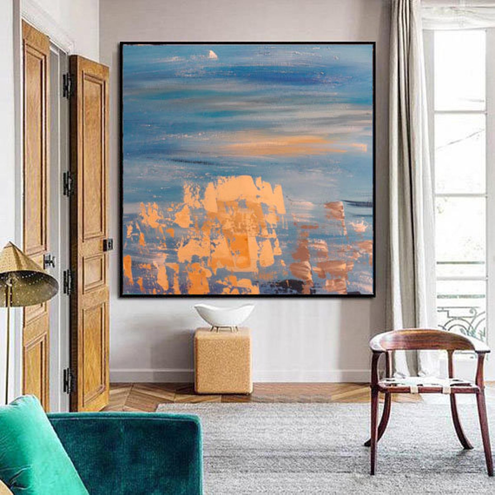 Large Painting Oversize Abstract Living Room Wall Art Extra | Etsy