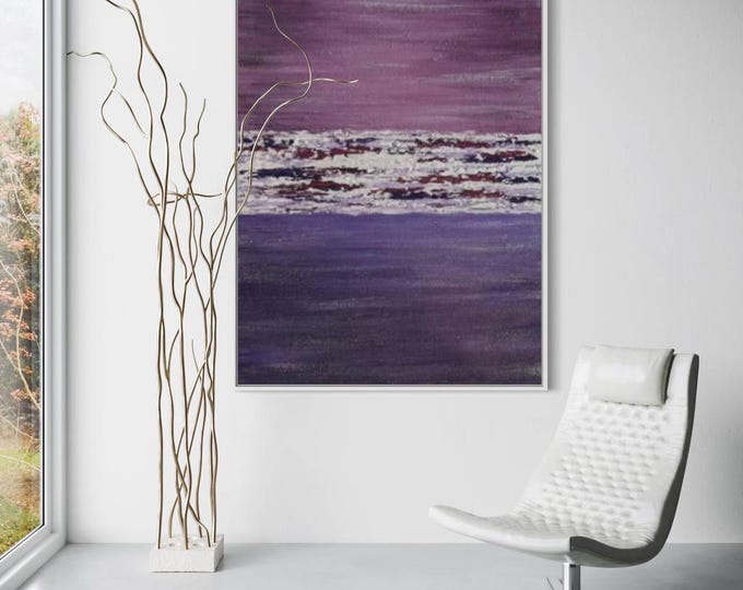 Extra Large Abstract Seascape Painting: Textured Modern Wall Art