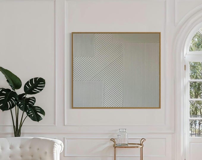 Modern abstract wall art, textured neutral canvas, geometric minimalist artwork for elegant contemporary spaces