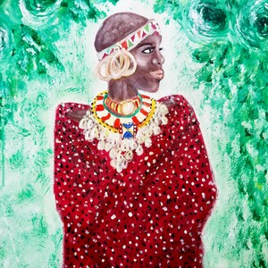 black woman art, black art, African art, African art print, African wall art, black woman art, black women art paintings, tribal art