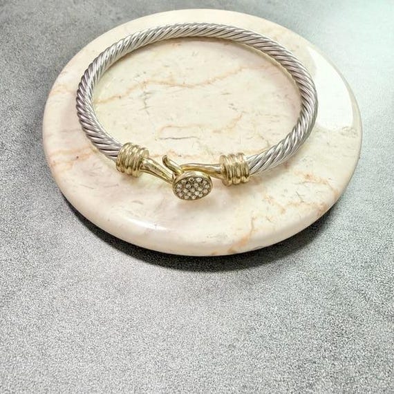 Vintage Stacking Twisted Cable Bangle Bracelet Tw… - image 2