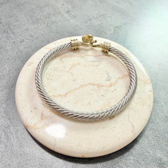 Vintage Stacking Twisted Cable Bangle Bracelet Tw… - image 5