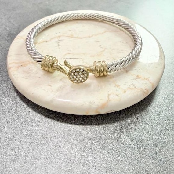 Vintage Stacking Twisted Cable Bangle Bracelet Tw… - image 1