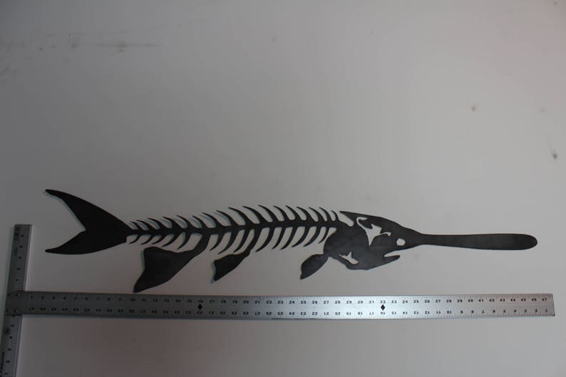 Download Metal Fish Art Large Paddlefish Man Cave Cabin Office Decor 46x8 Other Assemblage Art Collectibles Kientructhanhdat Com