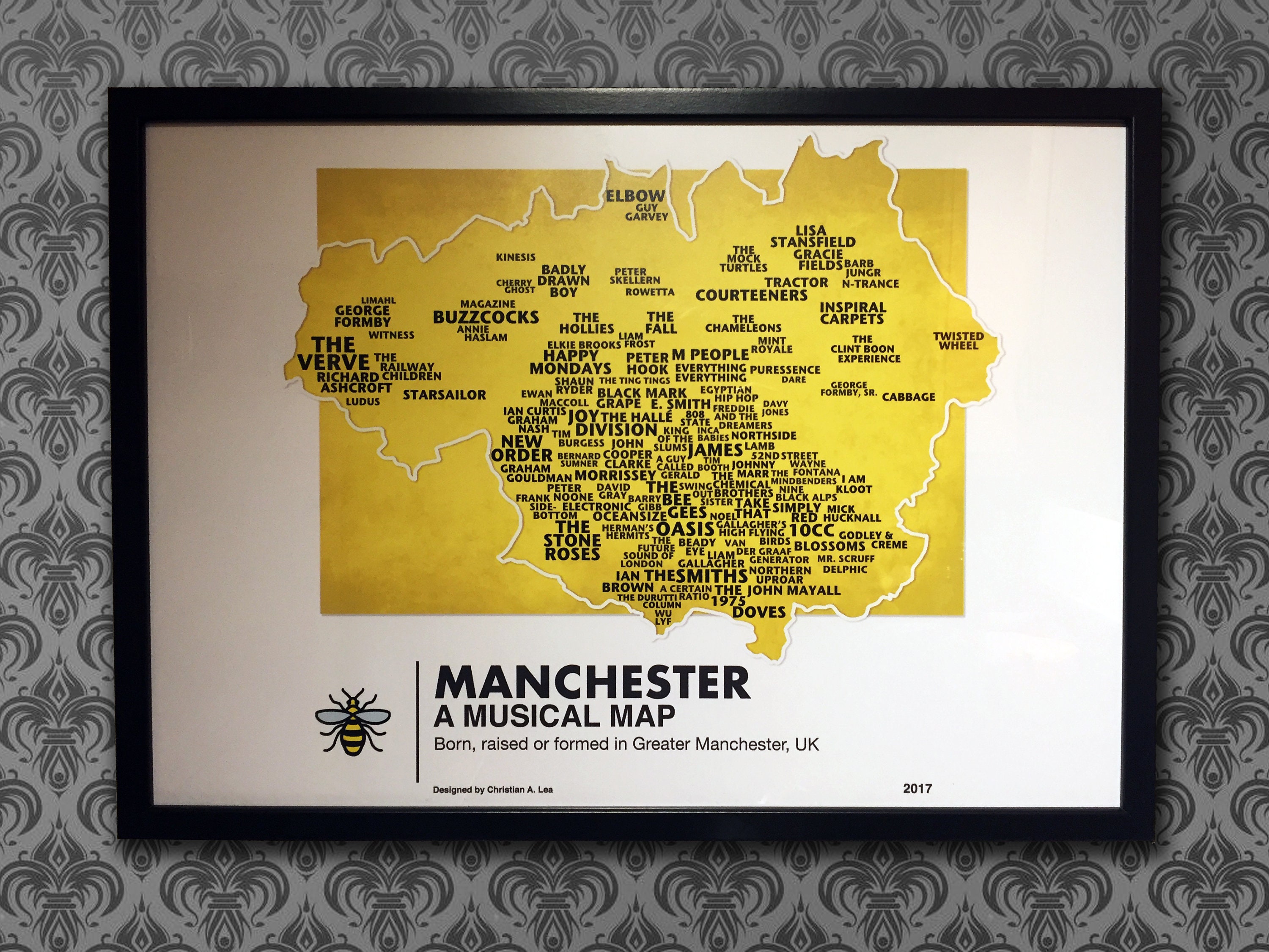 Rock Your Walls With Our Iconic Manchester Music Map Etsy