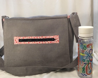Grey Messenger Bag