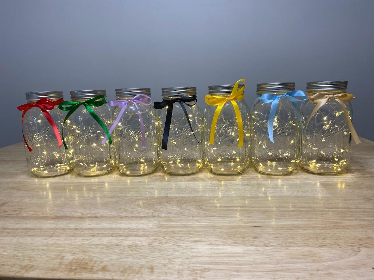 Centro de mesa iluminado en tarro de cristal: cordel y flores, juego de 12  - Etsy México, image size:1280x960