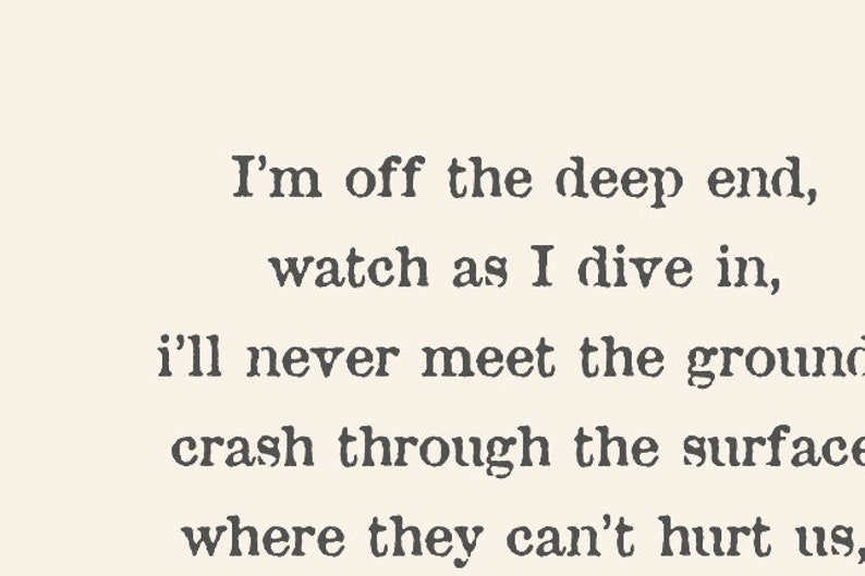 I'm off the deep end watch as I dive in A Star is born Etsy