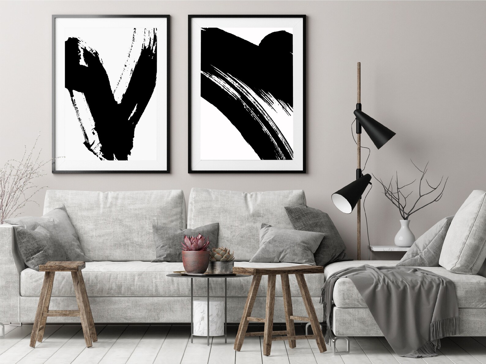 Set of 3 Downloadable Black and White Prints Printable Black - Etsy