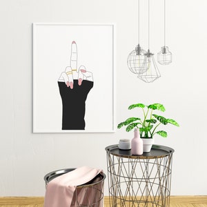 Middle Finger Print, Wall Art, Printable, Digital Download, Funny Print ...