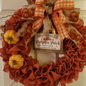 Sissy Poo Home Fall Pumpkin Patch Burlap Wreath