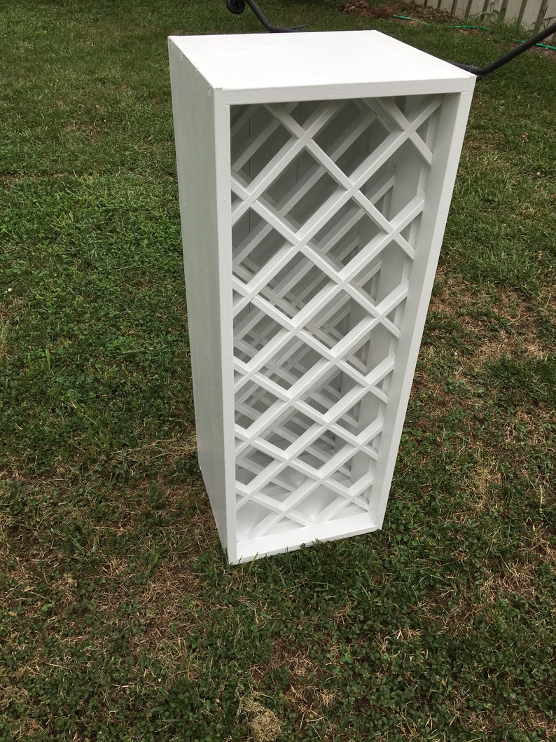wood lattice wine rack