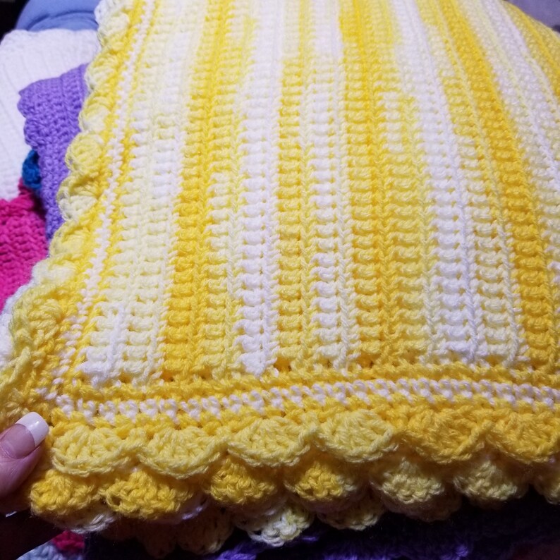 Girl Soft Receiving Blanket Cuddly Shower Gift Nursing cover Carrier Cover Changing station Boy Crocheted Baby Blanket