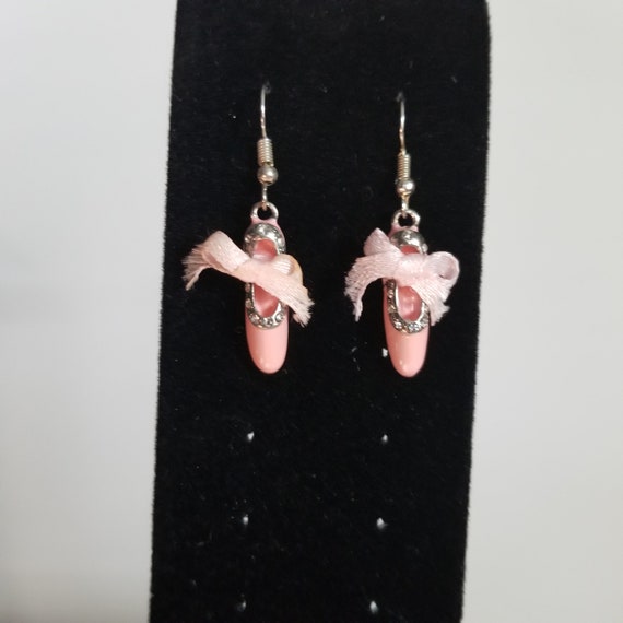 Ballerina Earrings pink slippers ballet