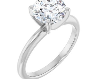 2,00 ct. Anello solitario con diamante rotondo coltivato in laboratorio in oro 14 carati