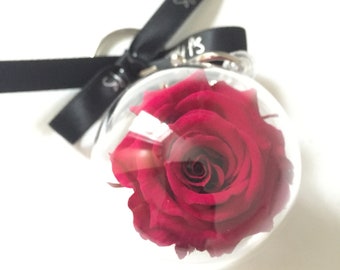 Timeless Rose Keychain - Cerise Pink