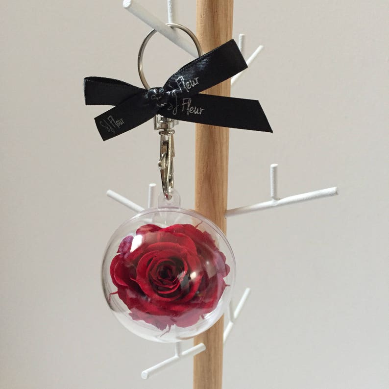 Timeless Rose Keychain - Red - Etsy