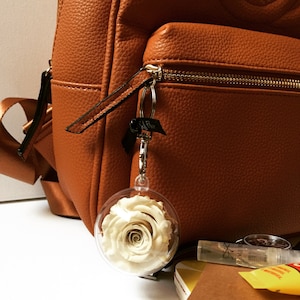 Timeless Rose Keychain - White