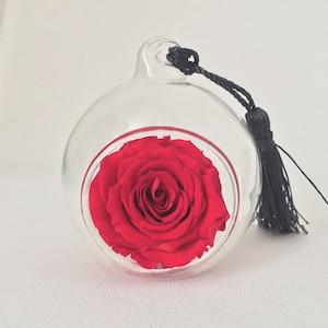 Open Glass Forever Rose Bauble