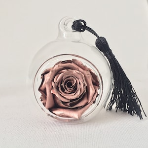 Open Glass Forever Rose Bauble - Rose Gold