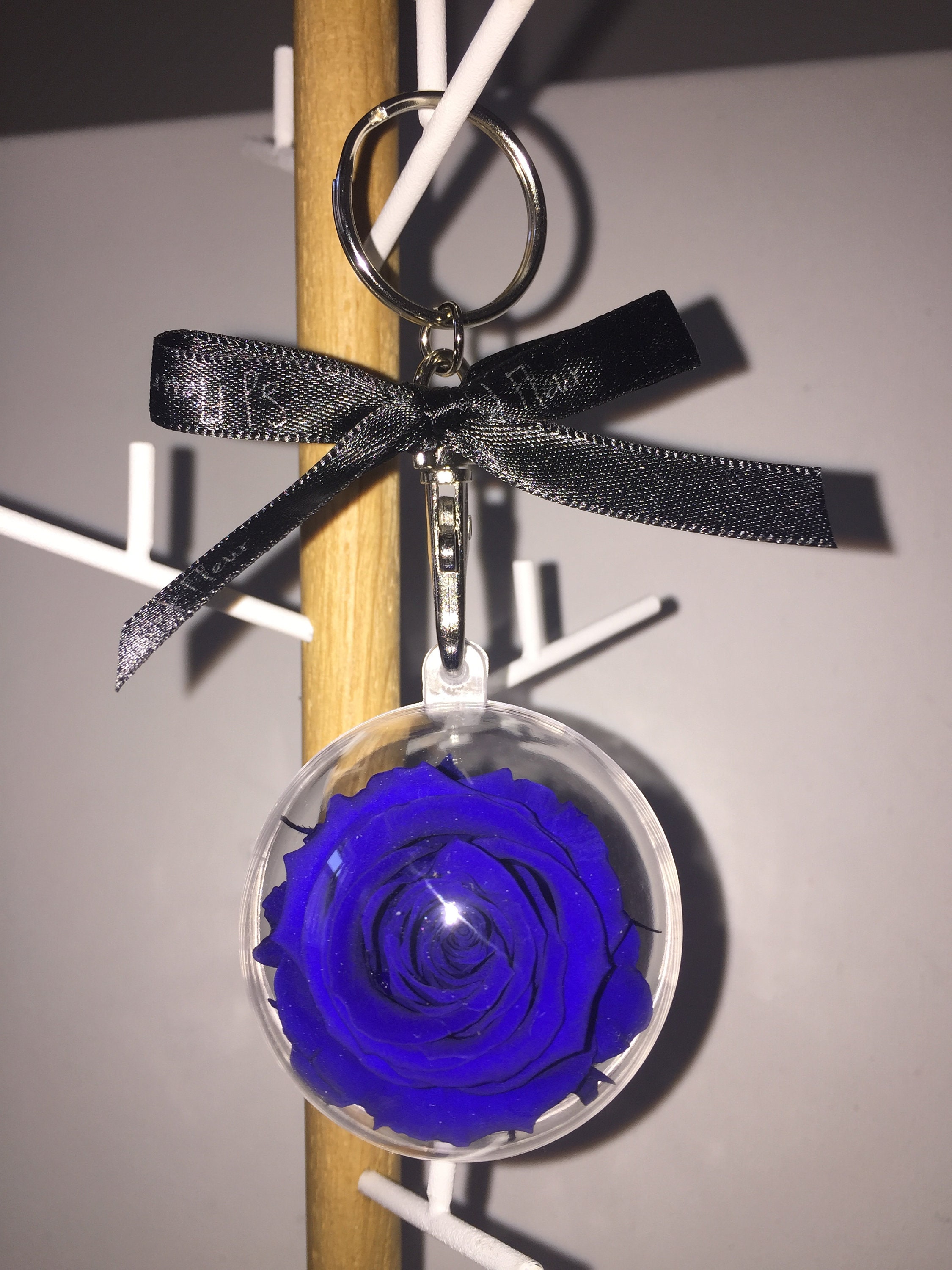 Rohee Keychain Timeless Rose Keychain - Royal Blue - Etsy