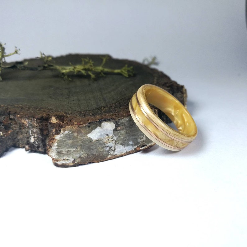 gold epoxy resin ring Wood Rings Womens rings, Anniversary rings wooden engagement men ring galaxy ring Handcrafted Wooden rings