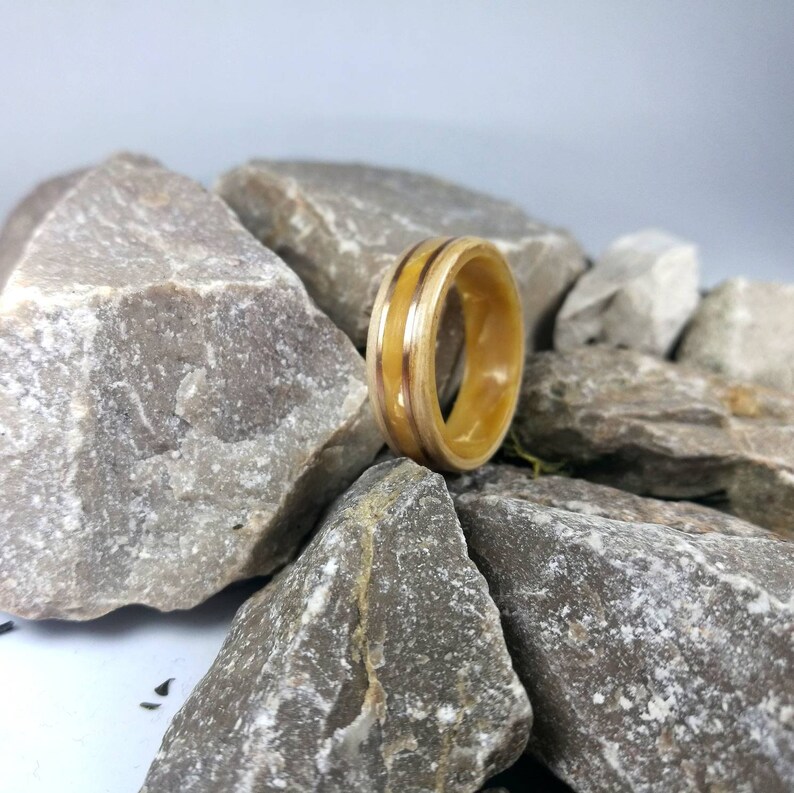 gold epoxy resin ring Wood Rings Womens rings, Anniversary rings wooden engagement men ring galaxy ring Handcrafted Wooden rings