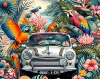 1 png Mini Cooper, Digital Download, Digital Art Print, Classic Mini Cooper, PNG, PNG Files, Mini R55, R56