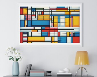 1 png Abstract Composition: Mondrian Style, Geometric Harmony Art Inspired by Piet Mondrian