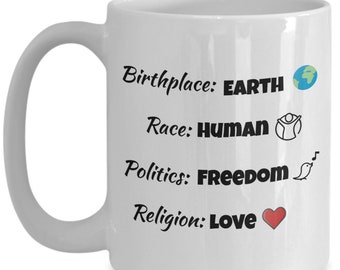 Humanity Coffee Mug Celebrate Unity Gift for People Lovers Social Activists