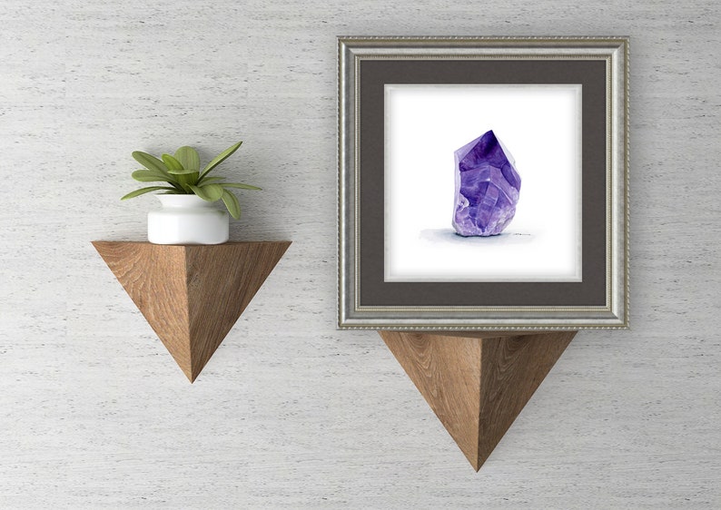 Amethyst February Birthstone Watercolor Downloadable Art Print Instant Download