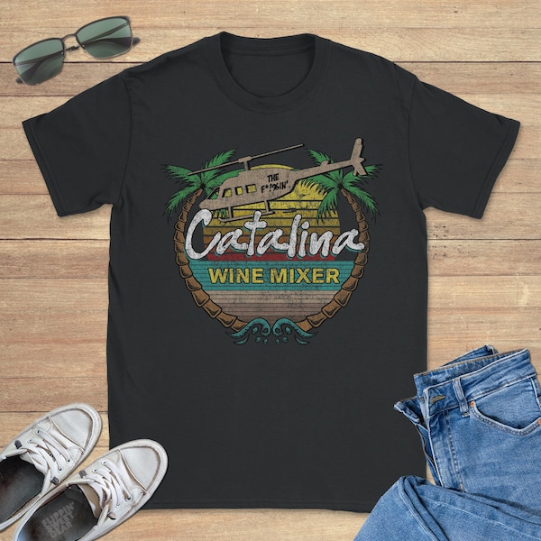 Retro Catalina Wine Mixer Graphic Tee Shirt, Funny Sweatshirt, Gift Hoodie, Sizes S-5XL