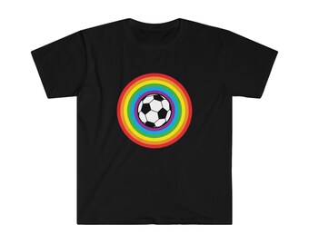 Rainbow Soccer Ball Softstyle T-Shirt