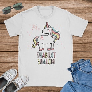 Shabbat Shalom Jewish Unicorn  T-Shirt, Cool Tank Top, Funny Hoodie, Sizes S-5XL