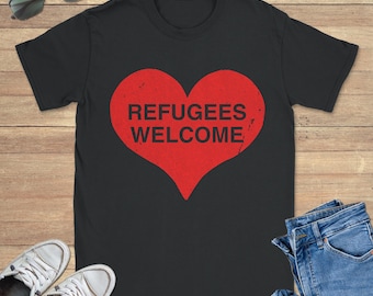 Syrian Refugees Welcome In The Us Graphic Tee Shirt, Funny Sweatshirt, Cool Hoodie, Sizes S-5XL