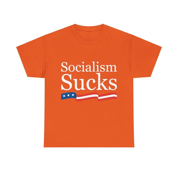 Socialism Sucks T-Shirt With A American Flag Socialism Sucks T-Shirt With A American Flag