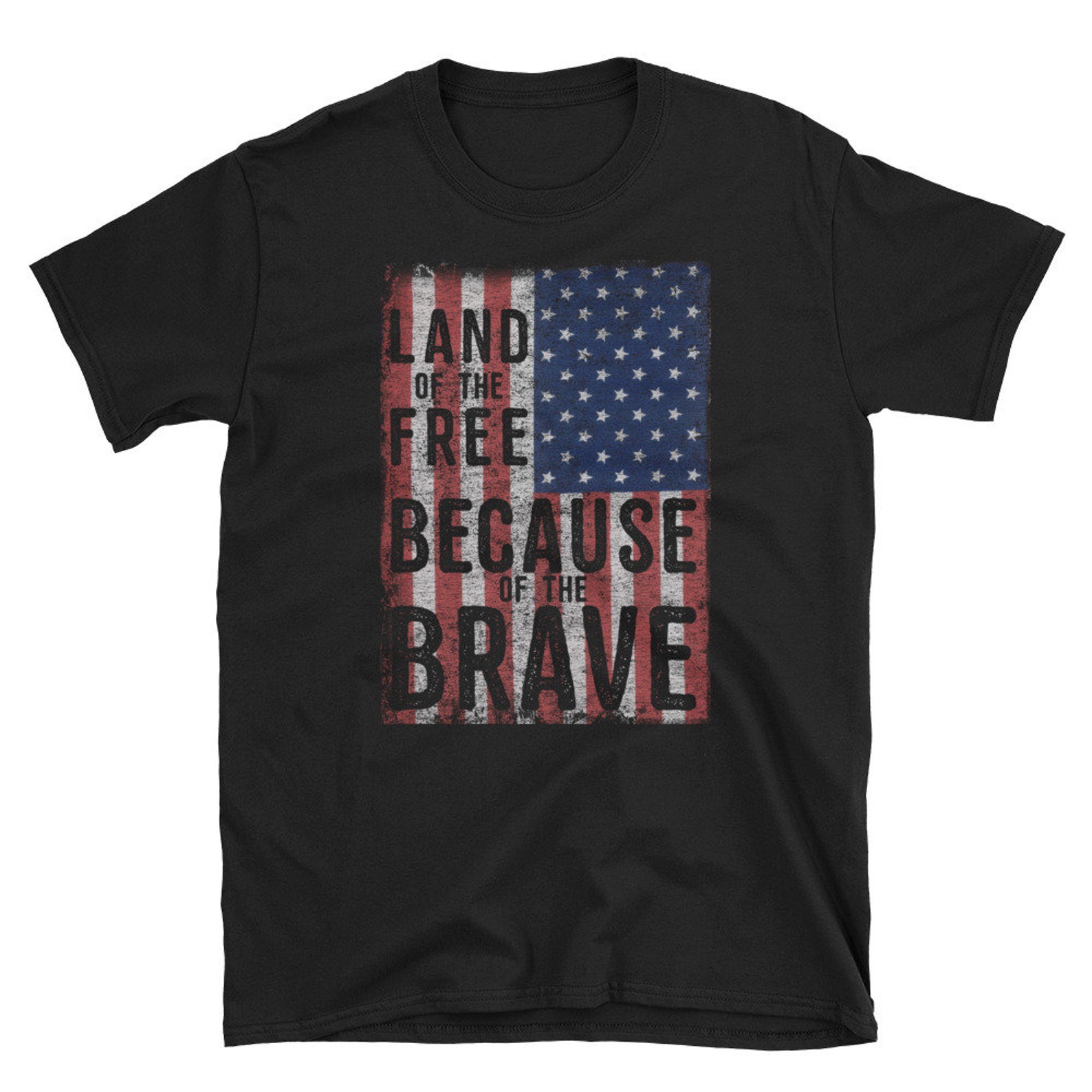 Land of the Free Because of the Brave T Shirt Etsy