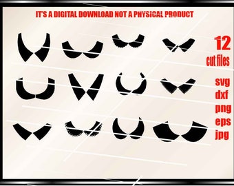 Shirt collars, Collars, Svg, PNG, DXF, Cricut, silhouette cameo, cut file,  Dxf, eps, Png sublimation, DIY, cut file, png for sublimation