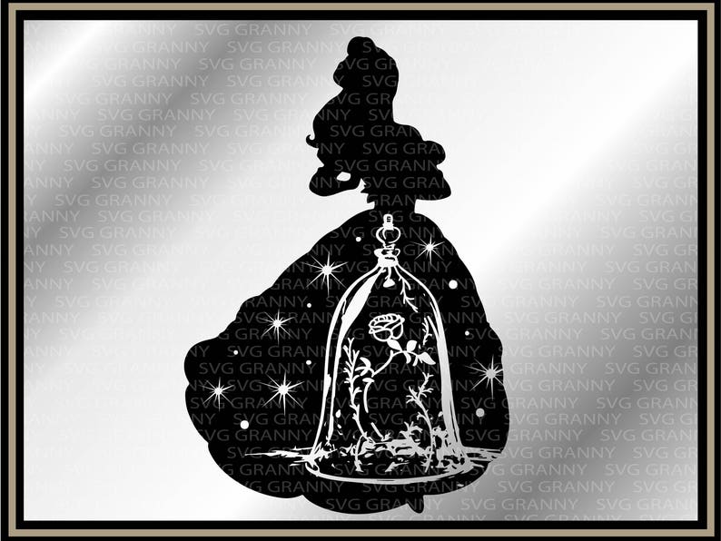 Download Belle beauty and the beast rose disney svg Png Layered | Etsy