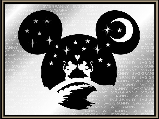 Download Mickey head Disney couple SVG DXF Png Layered Cut File ...