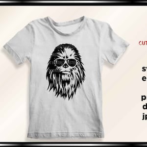 Wars svg, chewbacca with sunglasses, Trip svg, Dxf, Png, Jpg reverse, t shirt DIY, world svg, chewbacca svg image 1